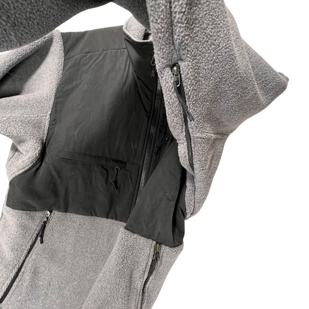 The North Face Polartec Denali Mens Full Zip Gray Black Fleece Jacket Pockets L - Picture 7 of 14